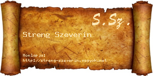 Streng Szeverin névjegykártya